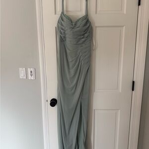 Azazie Sage Green Maxi Dress